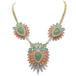 Multicolor Abstract Burst Colorful Gem Necklace